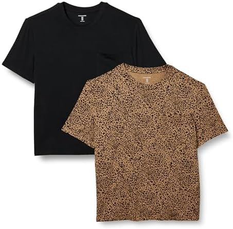 Amazon Essentials Women's Jersey Relaxed-Fit Short-Sleeve Crewneck Pocket T-Shirt, Pack of 2 | Amazon (US)