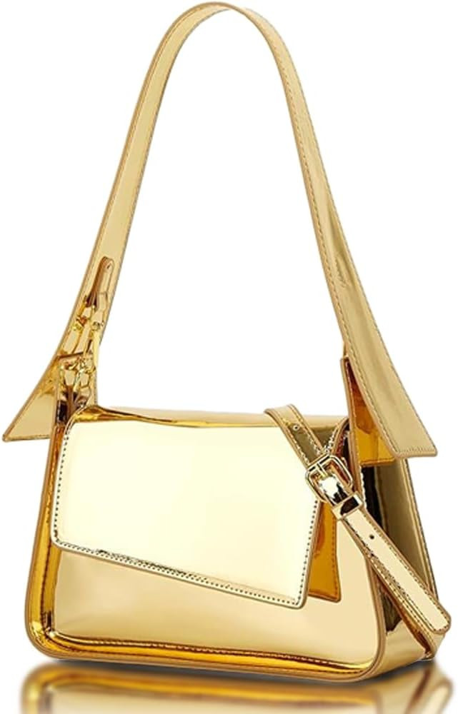 Evening Bag for Women, Hobo Bag Clutch Y2K Shinny Purse Tote Handbag Shoulder Metallic Purse Cros... | Amazon (US)