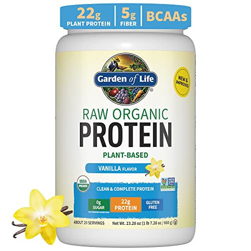 Vegan Protein Powder - Vanilla Organic Protein Powder, 22g Plant Based Protein & BCAAs, Probiotics & Digestive Enzymes - Garden of Life, Gluten & Lactose Free 1.5 LB | Amazon (US)