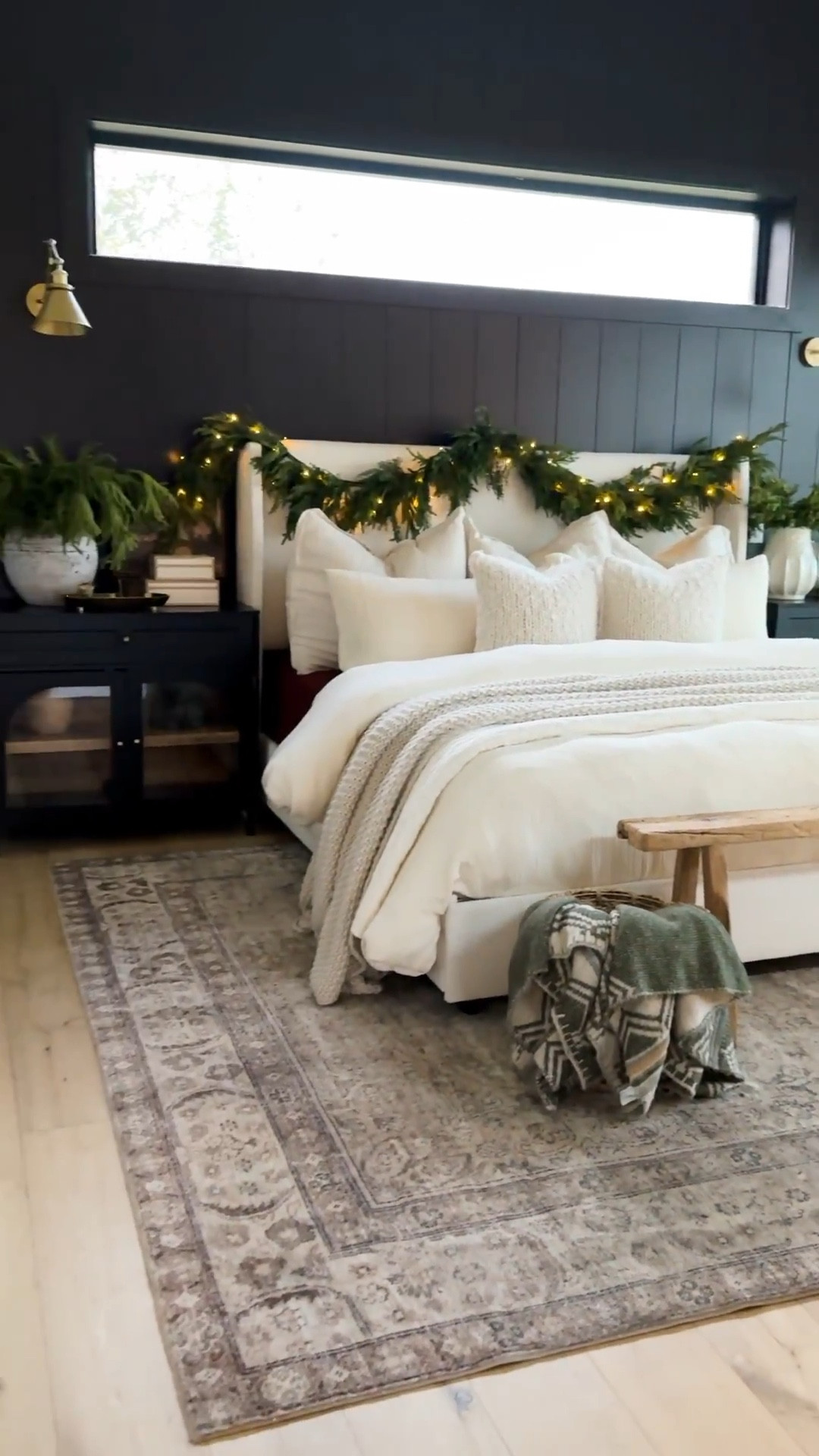 This year’s bedroom feels extra magical with a mix of warm neutrals, layered textures, and a soft holiday glow. The bed, rug, and nightstands are all from Wayfair, and they add timeless warmth and balance against the dark paneled wall.

The bedding is from Quince, featuring the airy gauze duvet cover in undyed paired with the burgundy bamboo sheets for a rich but relaxed holiday look. The garland and stems are from Darby Creek Trading, which are currently 30% off. They’re incredibly realistic and drape beautifully across the headboard, adding a natural touch that lasts all season.

cozy Christmas bedroom, neutral holiday decor, scandi bedroom, modern farmhouse bedroom, Christmas garland bedroom, Wayfair rug, Wayfair bed, Wayfair nightstands, Quince bedding, holiday home inspiration, Darby Creek garland sale, Christmas bedroom ideas, cozy layered bedding, neutral Christmas decor

#LTKHome #LTKHoliday #LTKSaleAlert