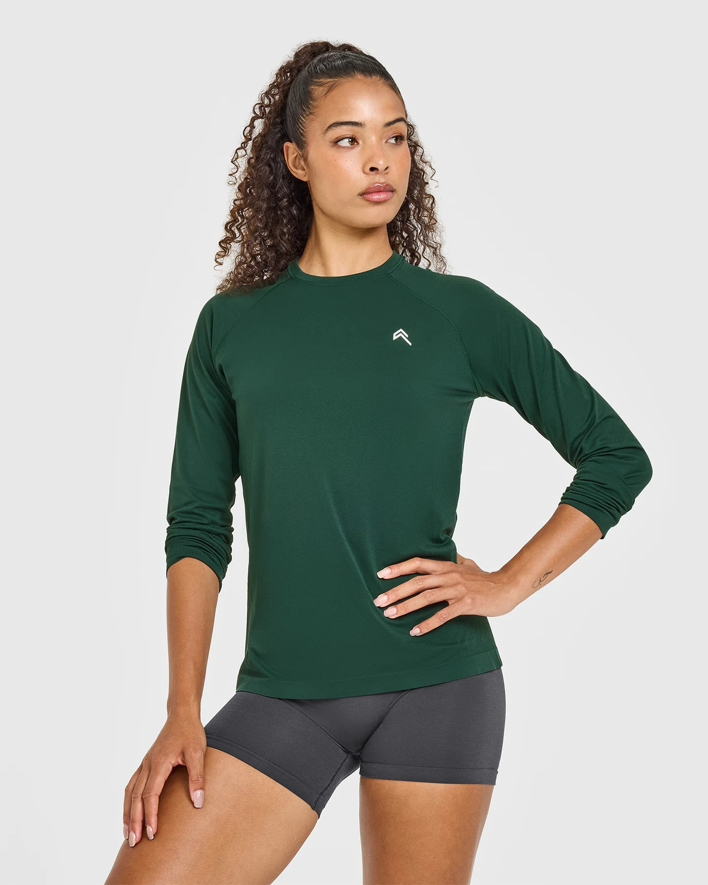 Go To Seamless Loose Long Sleeve Top 
 Racing Green | Oner Active (UK / US)