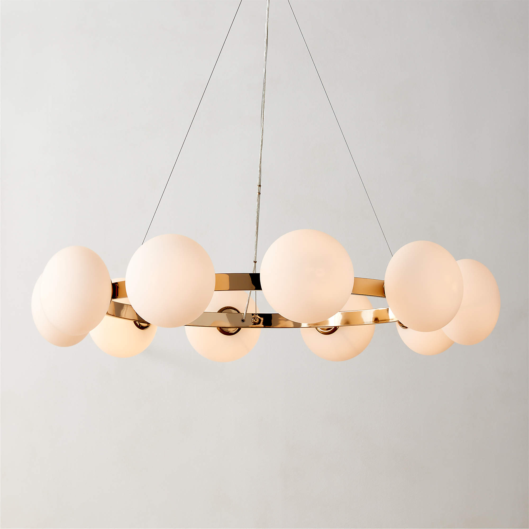 Curie Modern Polished Champagne Chandelier + Reviews | CB2 | CB2