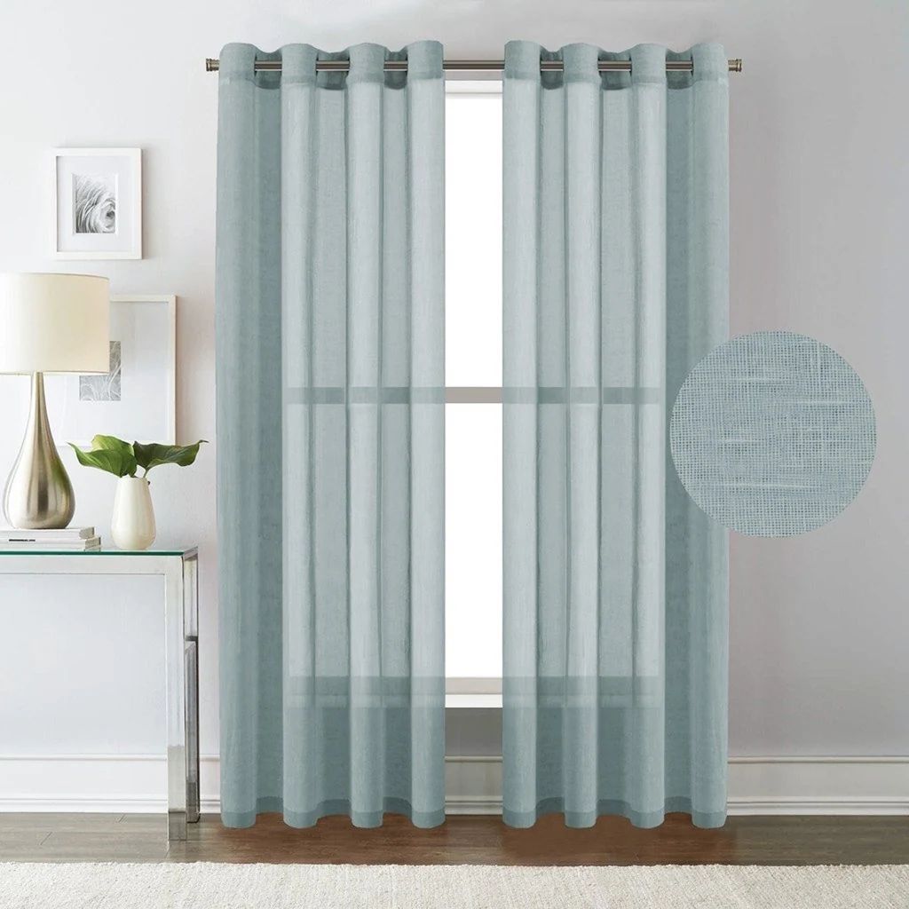 H.Versailtex Linen Nickel Grommet Window Sheer Curtains 2-Pack (As Is Item) | Bed Bath & Beyond