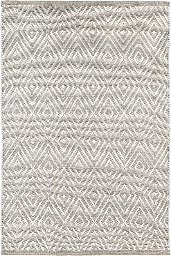 Dash and Albert Diamond Platinum/White Handwoven Indoor/Outdoor Rug, 9 X 12 Feet, Neutral/White G... | Amazon (US)
