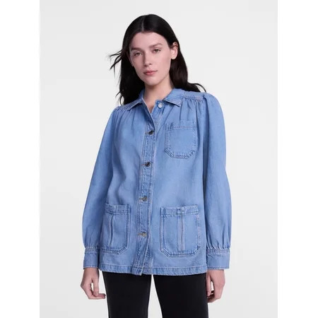 Scenario Women s and Women s Plus Chore Jacket with Long Puff Sleeves  Sizes XS-4X | Walmart (US)