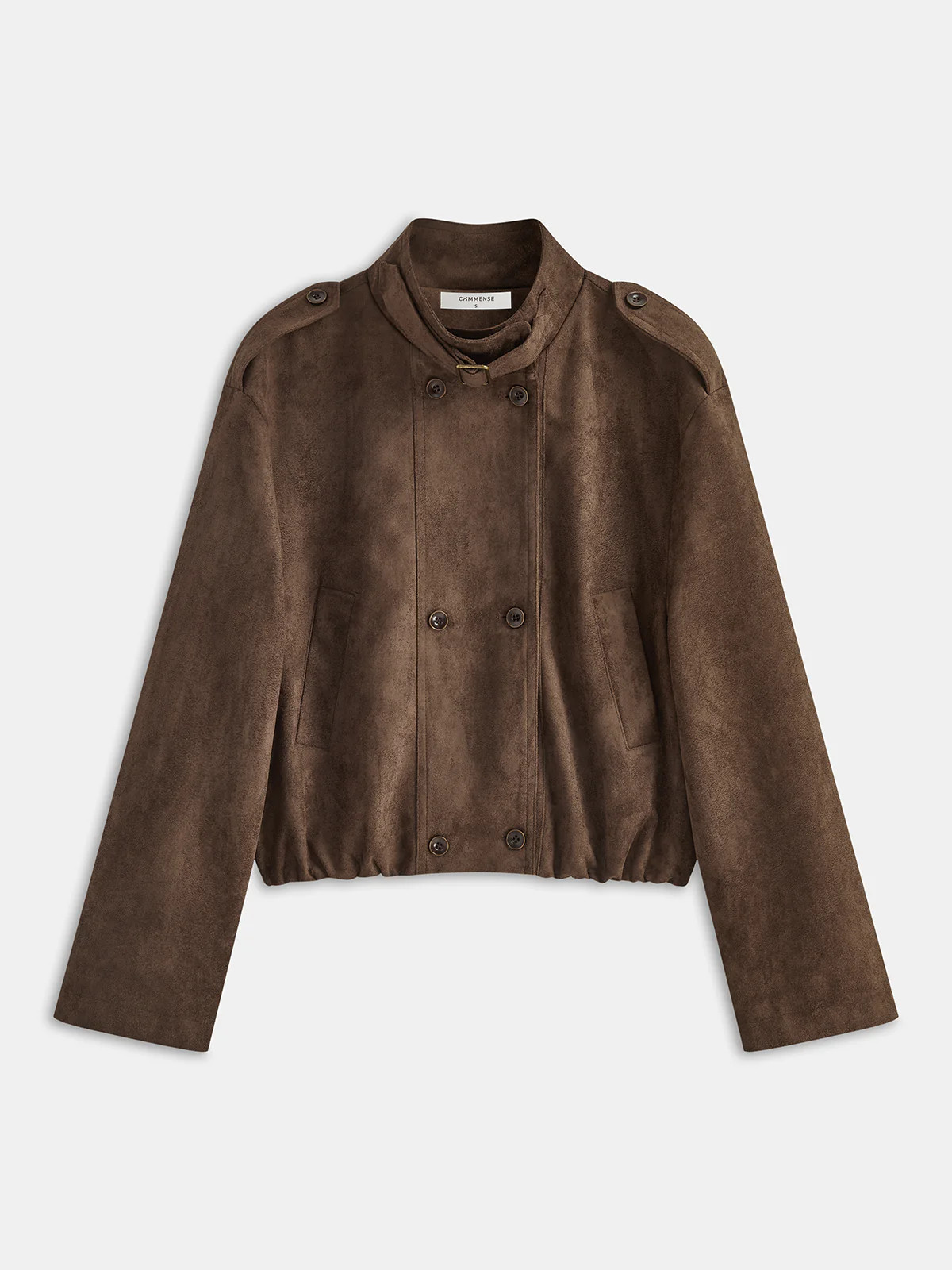 Faux Suede Cropped Biker Jacket | Commense