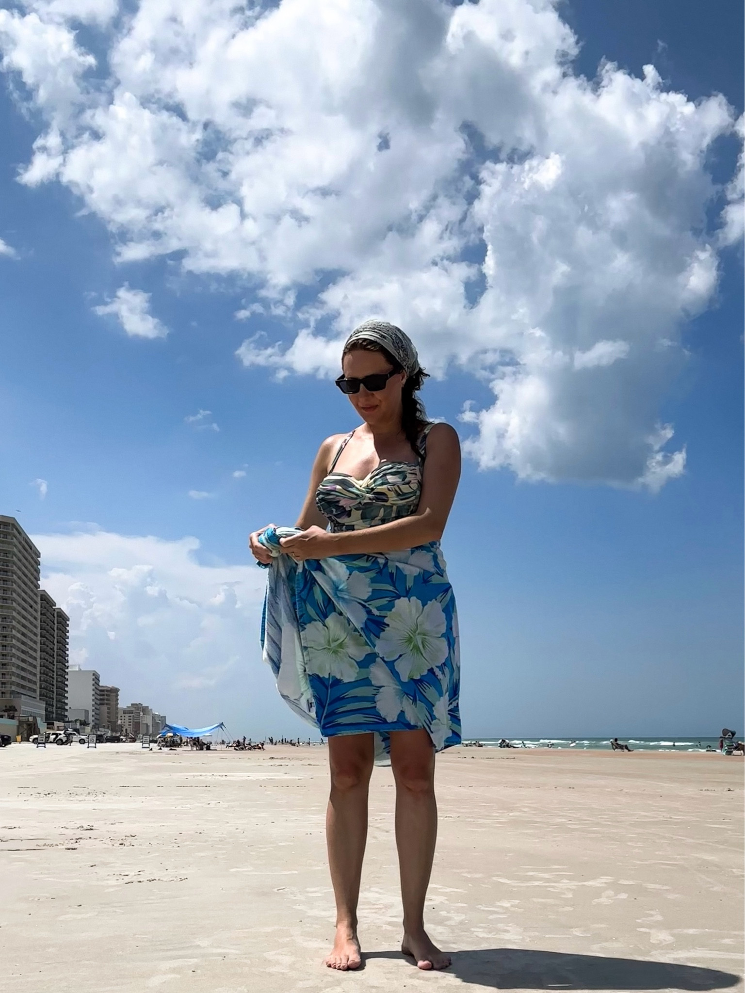 beach wear : accessories / swimsuits / sunglasses / hats / beach clothes / beach cover up / one piece swimsuit / summer style / beach babe / coastal look / beach towels / bandanas / flip flops 