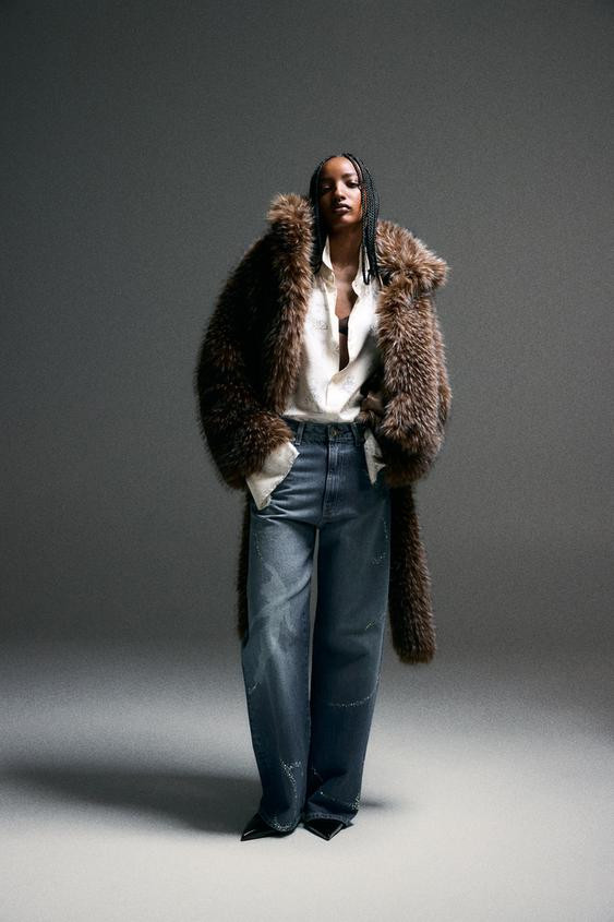 TRF BAGGY FIT RHINESTONE PETER PAN HARRY LAMBERT FOR ZARA X DISNEY JEANS | Zara UK