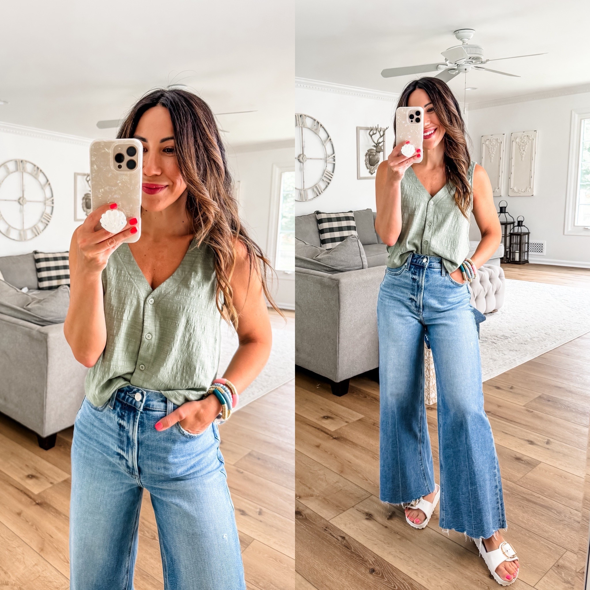 Small tank. 26 jeans. Pistola jeans 

#LTKSaleAlert #LTKFindsUnder50 #LTKOver40