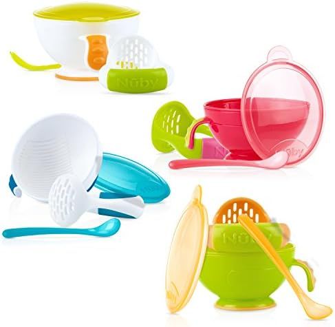 Nuby Garden Fresh Mash N' Feed Bowl with Spoon and Food Masher, Colors May Vary | Amazon (US)