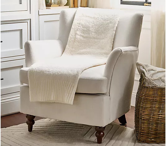 Barefoot Dreams 45"x60" CozyChic Stacked Rib Border Blanket - QVC.com | QVC