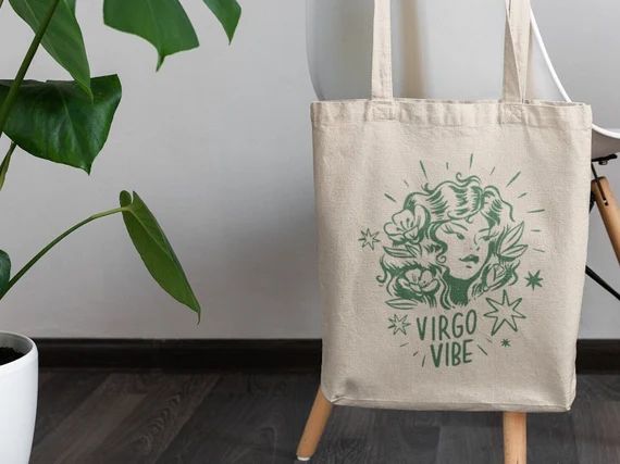 100% Cotton Tote Bag  Virgo Tote Bag  Earth Sign  Virgo - Etsy | Etsy (US)