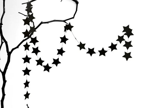 STAR garland in black star garland christmas garland | Etsy | Etsy (US)