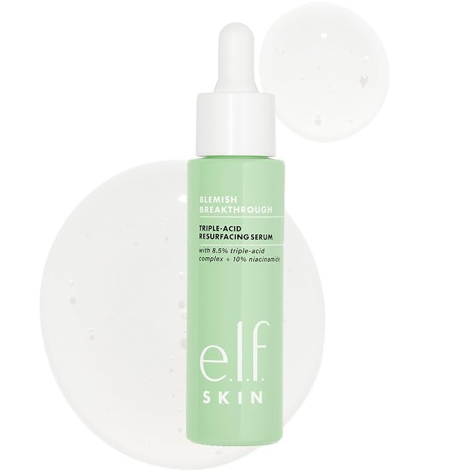 e.l.f. SKIN Blemish Breakthrough Triple-Acid Resurfacing Serum, Hydrating Night Serum For Fightin... | Amazon (US)