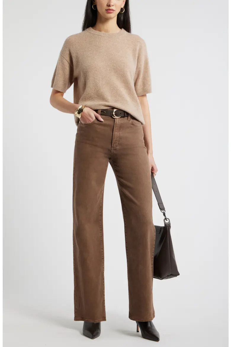 Short Sleeve Cashmere Crewneck Sweater (Women) | Nordstrom | Nordstrom