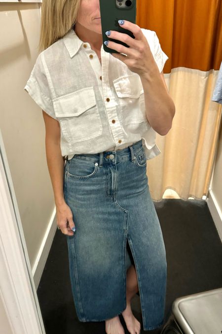 I’ve been wanting a maxi denim skirt for a while and o went with this one.  It’s offered in a lighter denim wash as well as a white denim.  I also just added this linen cargo pocket button down to my closet.

#springoutfit #countryconcert #denimskirt #nashvilleoutfit #springskirt 

#LTKOver40 #LTKxMadewell #LTKSeasonal