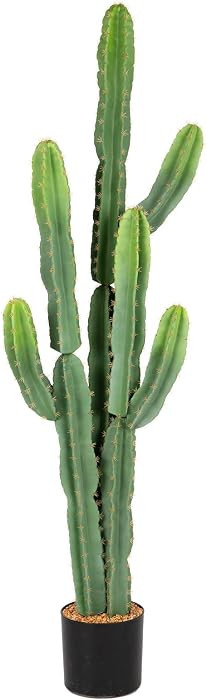 UV-Resistant Artificial Fake Cactus Plants 5ft \u2013 Large Faux Cowboy Cactus for Indoor & Outdo... | Amazon (US)