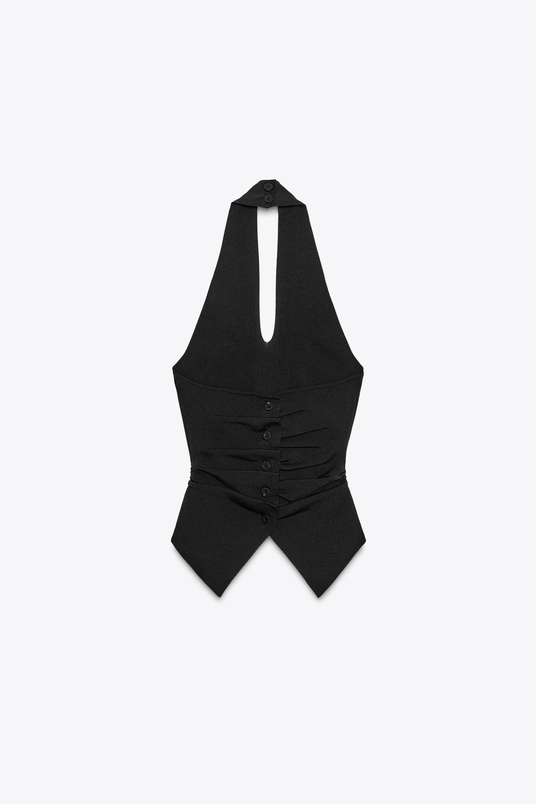 TOP HALTER IN MAGLIA CON ARRICCIATURE | Zara UK