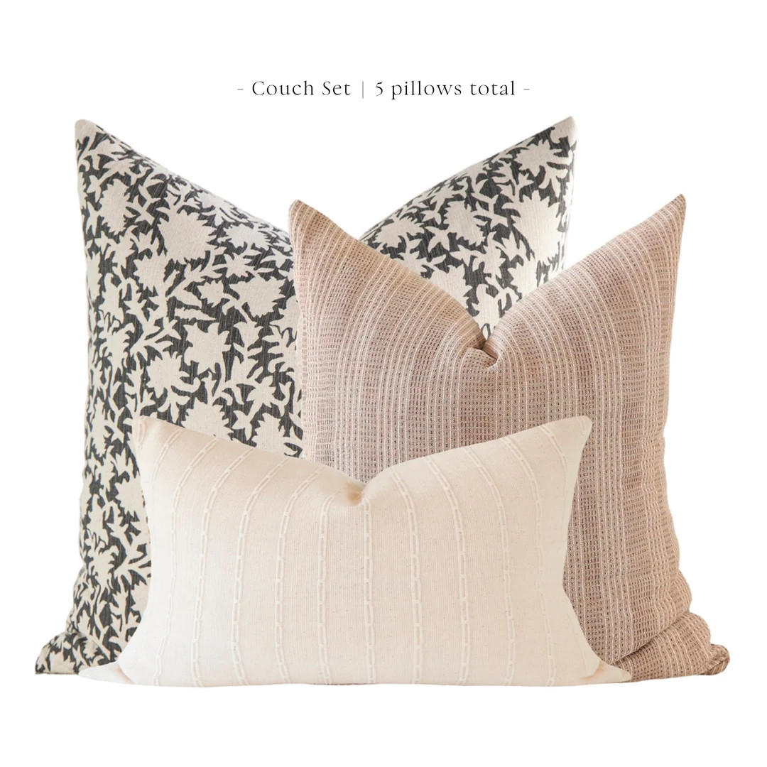 Couch Pillows Set, Neutral Pillow Combination, Throw Pillow Sets, Pillow Combo, Hmong Throw Pillo... | Etsy (US)