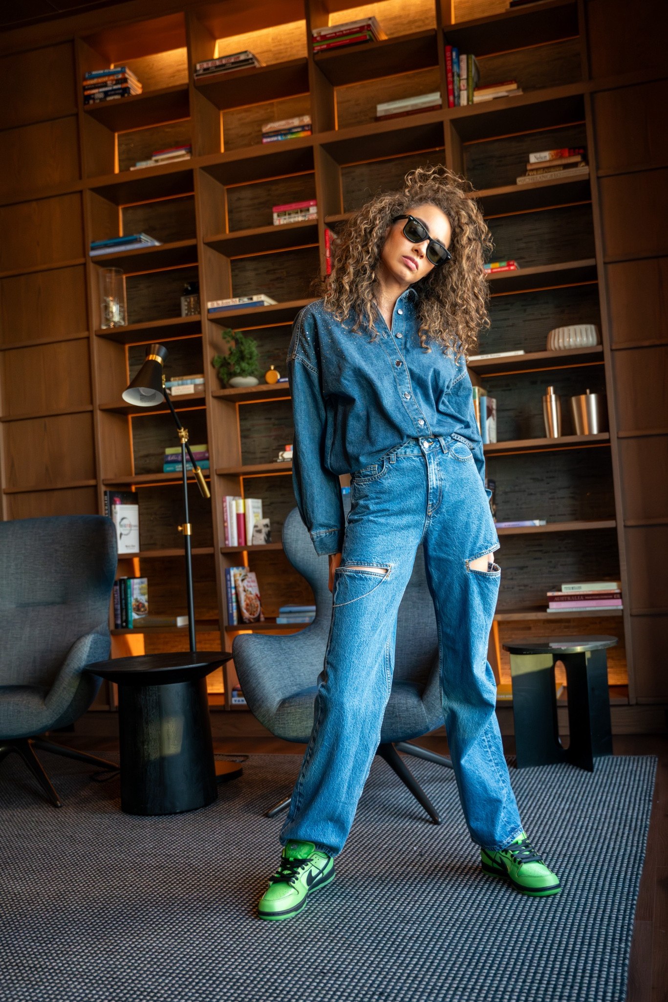 All denim for the Nike SB Powerpuff Girls “Buttercup”.  Featuring cutout denim jeans and a matching, metallic-accented button down shirt.

#denim #sneakers #nikesb #powerpuffgirls #casual

#LTKstyletip #LTKbump #LTKSeasonal