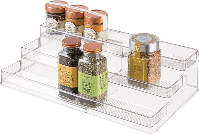 iDesign 64140 iDesign Linus Plastic Expandable Multi-Level Spice Rack, 3-Tiered Customizable Orga... | Amazon (US)