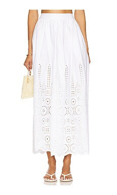Susana Monaco Embroidered Poplin Maxi Skirt in Sugar from Revolve.com | Revolve Clothing (Global)
