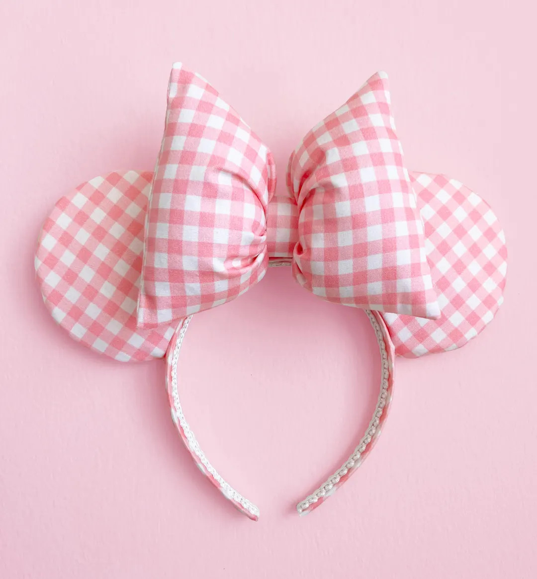 Minnie Ear Pink Gingham Ears Summer Minnie Ears Easter Mouse Ear Aurora Minnie Ear Sleeping Beaut... | Etsy (US)