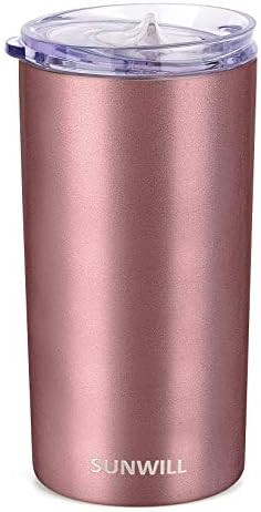 SUNWILL 12oz Tumbler with Lid, Insulated Coffee Travel Mug, Skinny Tumbler Lowball, Double Wall S... | Amazon (US)