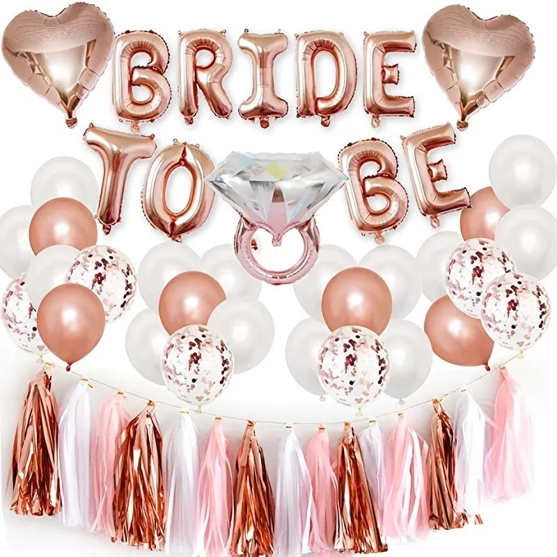 Rose Gold Bridal Shower Decorations Kit - Perfect for Bachelor Parties, Weddings & More! | Temu Affiliate Program