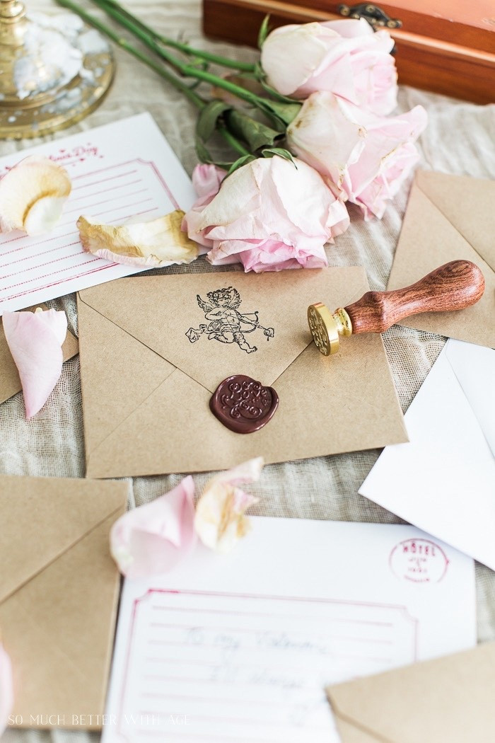 Making wax seals for a romantic Valentine’s Day note - there’s nothing better! All the supplies are listed here. Get the tutorial by searching wax seal cards on my blog: somuchbetterwithage.com

#LTKValentine #LTKHome
