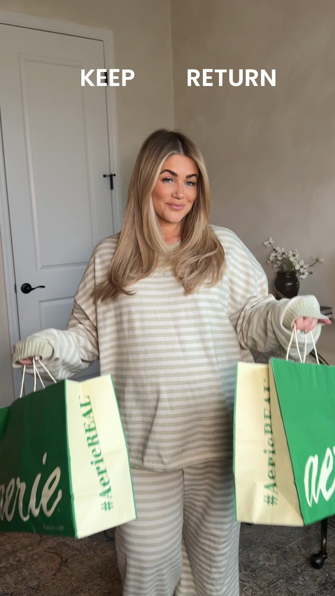 Aerie keep or return🤍 Such a good haul!!!! 

Stripe set- XL top, Large bottoms
Blue pjs- Large tank, XL pants/ button up
Navy set- XL everything & large wrap top
Yellow pjs- XL in top and bottoms
Cream Stripe sweater- large 
Brown pants- Large 


#LTKootd #LTKBump #LTKMidsize