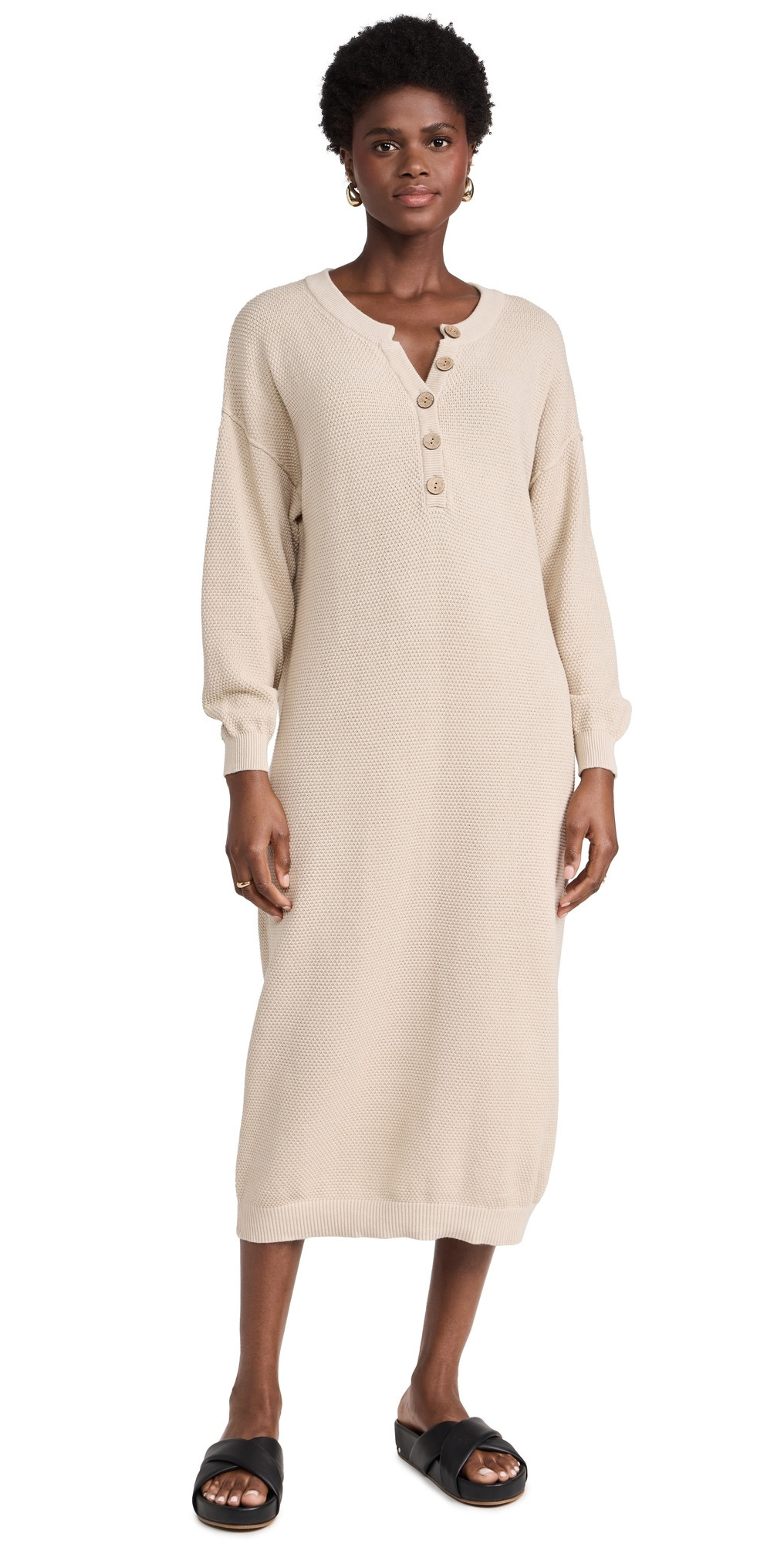 Free People Hailee Sweater Midi Dress Au Lait XS | Shopbop