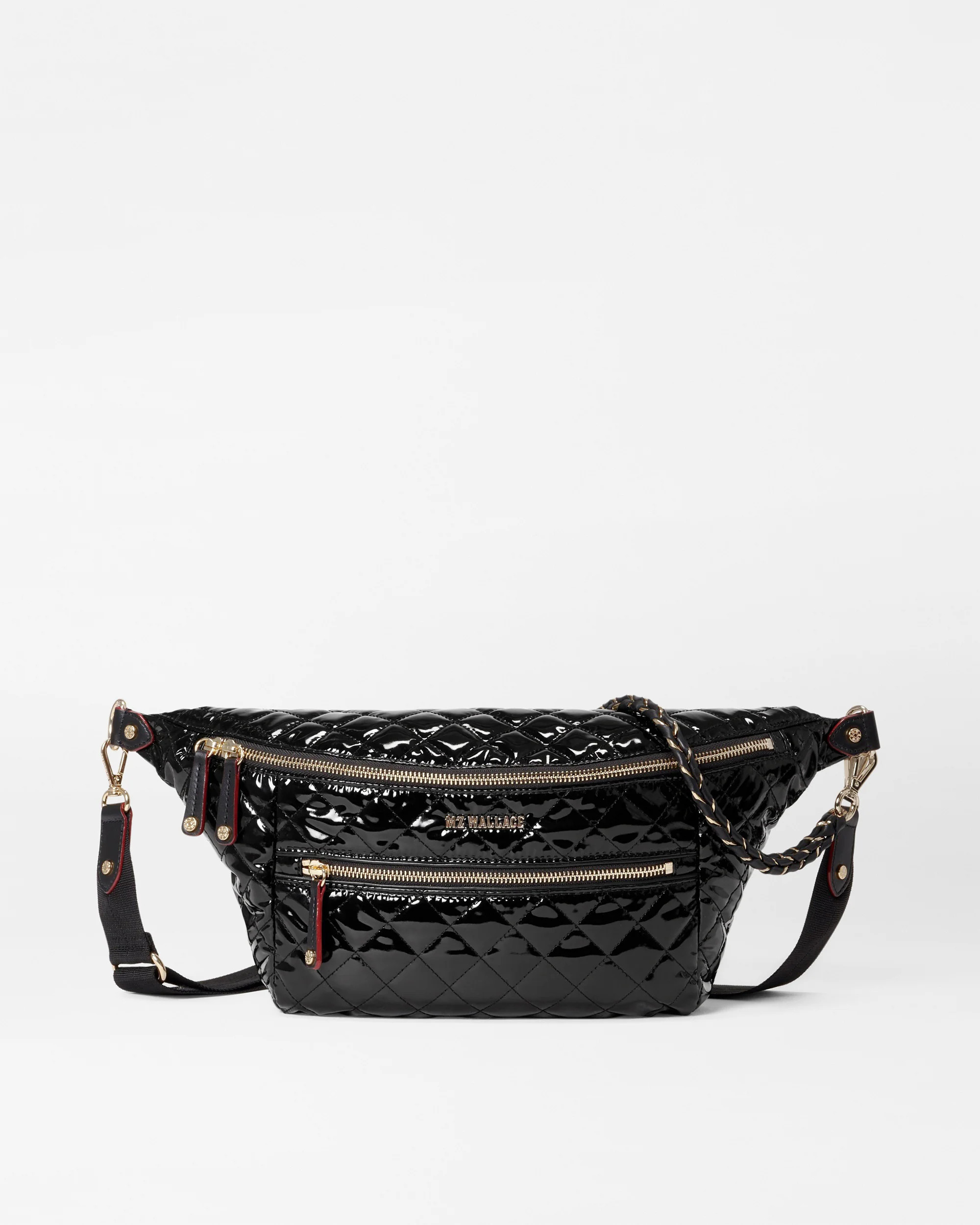 Black Lacquer Crosby Crossbody Sling Bag | MZ Wallace