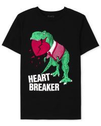 Boys Short Sleeve Valentine's Day Dino Graphic Tee | The Children's Place  - BLACK | The Children's Place