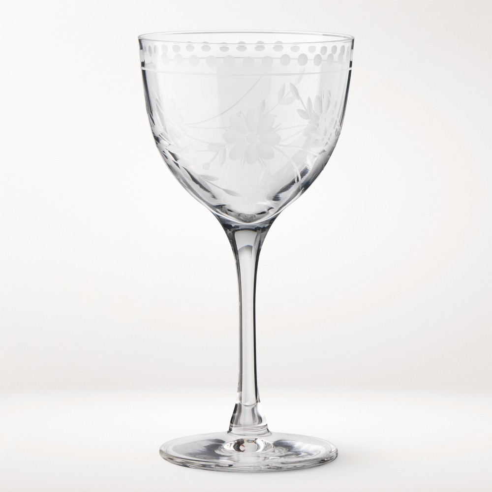 Vintage Etched Nick &amp; Nora Glasses, Set of 4 | Williams-Sonoma