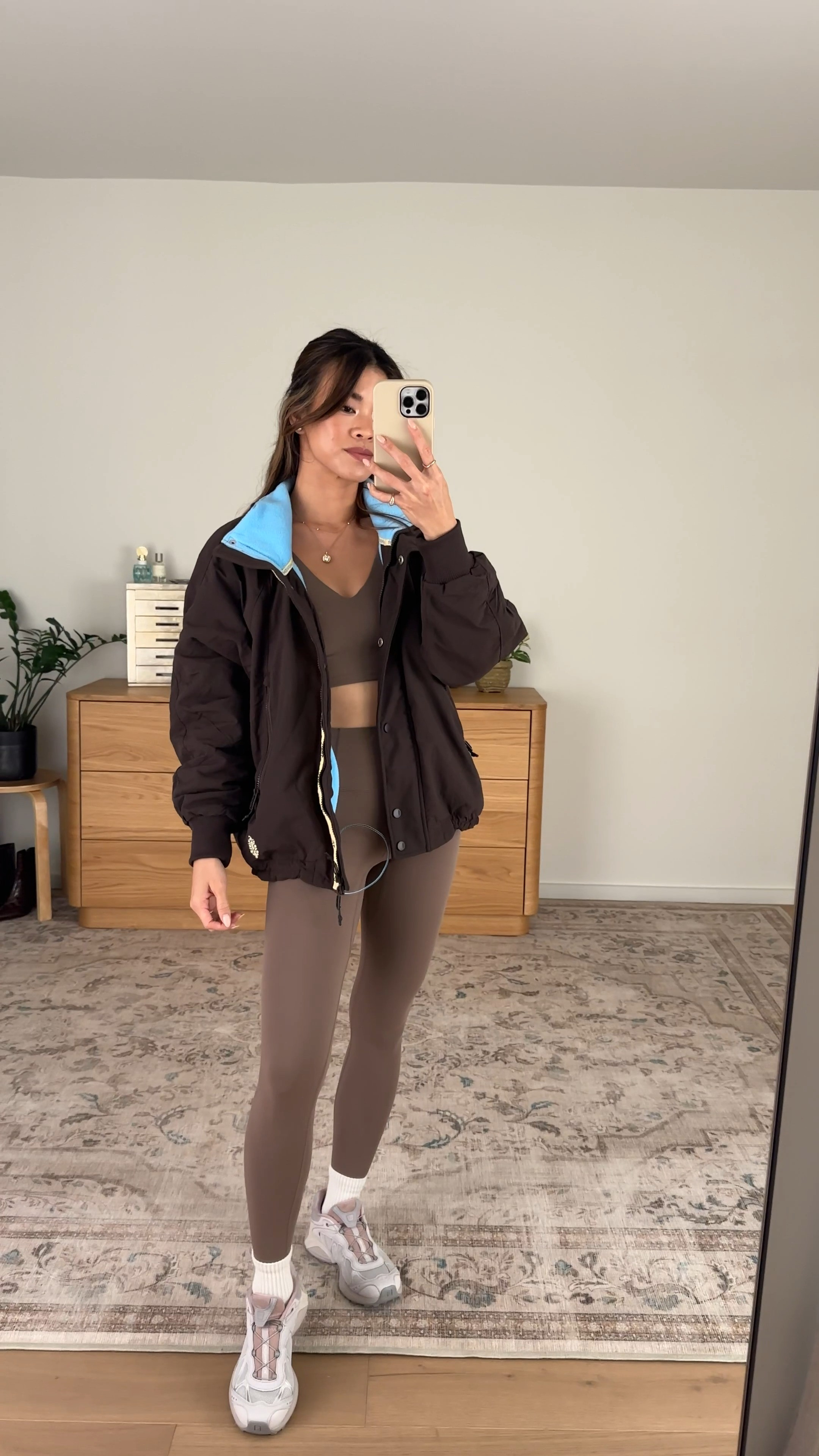 Fall workout outfit. All from FP movement!

Sizing info:
-FP Movement Never Better Crop Top (Size XS in Sandstorm) 
-FP Movement Never Better 7/8 Length Leggings (Size XS in Sandstorm) 
-FP Movement Field Tripper Jacket (Size XS in Chocolate)

Cute workout clothes, fall workout outfits, pilates outfit, FP Movement, free people workout outfits, travel outfits, airport outfit, outfit of the day, what to pack for vacation, comfy outfit ideas, petite leggings, petite style, petite travel outfits, casual outfit ideas, casual style, mom outfits, mom style, petite activewear, running outfit, petite running outfit, athletic tanks, summer outfits, summer fashion, fall running, fall jackets, wind breaker

#LTKfitnessgoals #LTKActive #LTKPetite