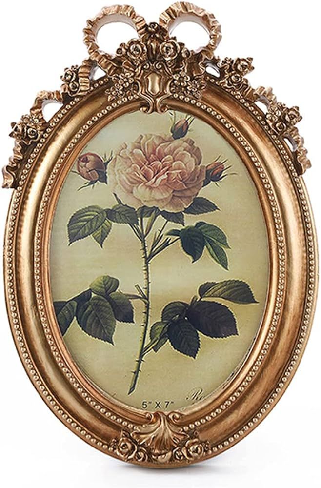 CISOO Vintage Oval Picture Frame Antique Photo Frame Table Top Display and Wall Hanging Home Deco... | Amazon (US)