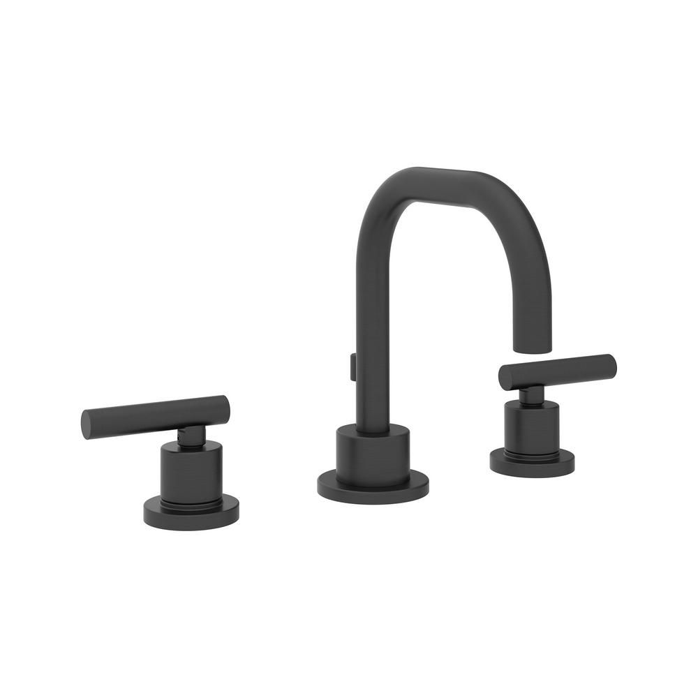 Symmons Modern 8 in. Widespread 2-Handle Bathroom Faucet with Drain Assembly in Matte Black SLW-3... | The Home Depot