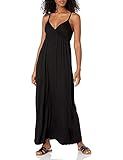 Star Vixen Women's Plus-Size Spaghetti Strap Surplice Maxi Dress, Black, 1X | Amazon (US)