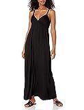 Star Vixen Women's Plus-Size Spaghetti Strap Surplice Maxi Dress, Black, 1X | Amazon (US)