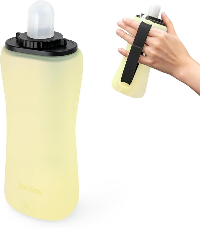 Handheld Running Water Bottle, Collapsible Water Bottle 350mL,Silicone Foldable, Odor Free,BPA-Fr... | Amazon (US)