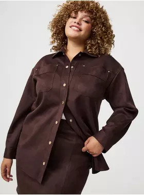 Faux Suede Shacket | Torrid (US & Canada)