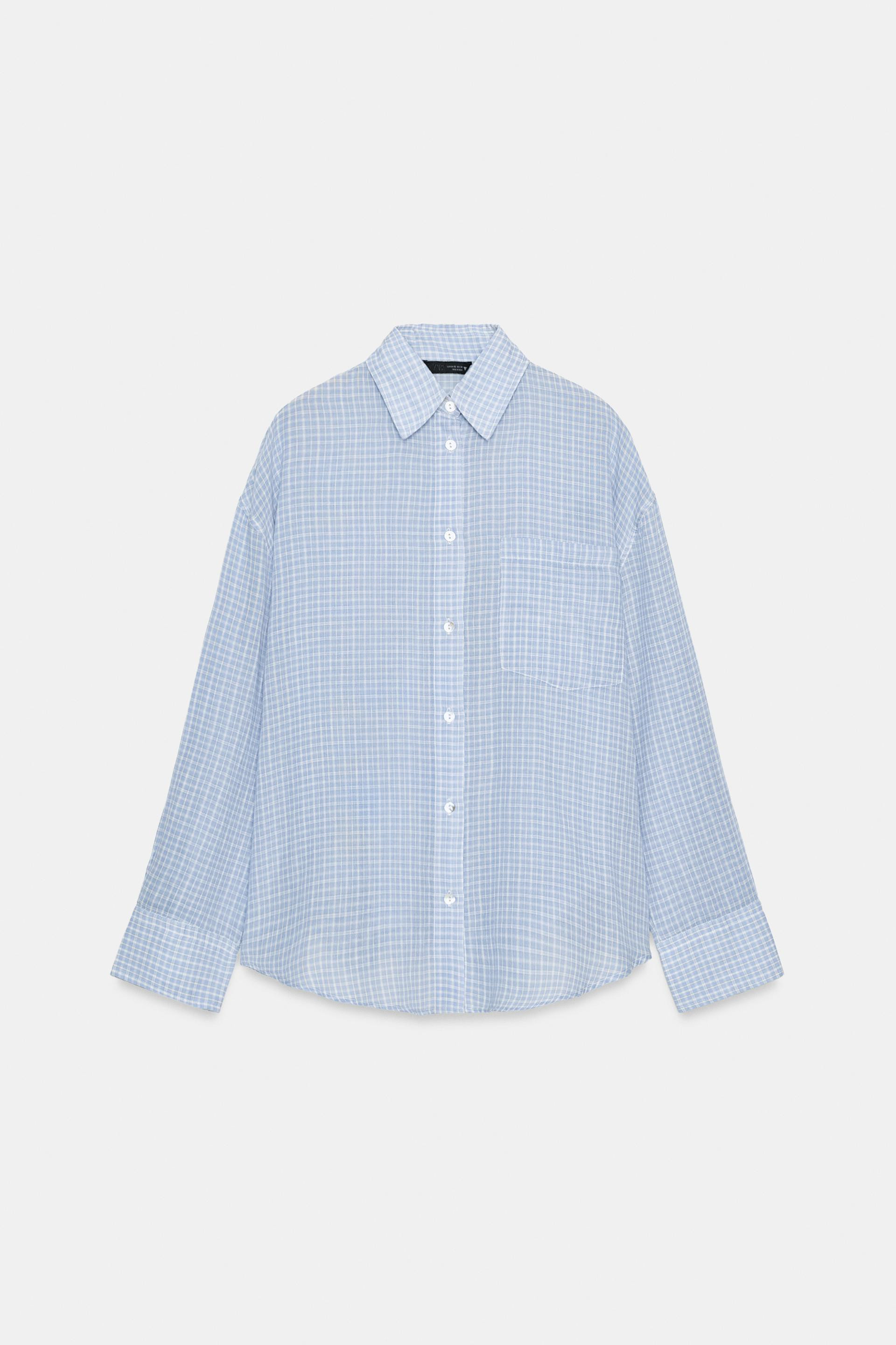 OVERSIZE GAUZE SHIRT WITH POCKET | Zara US