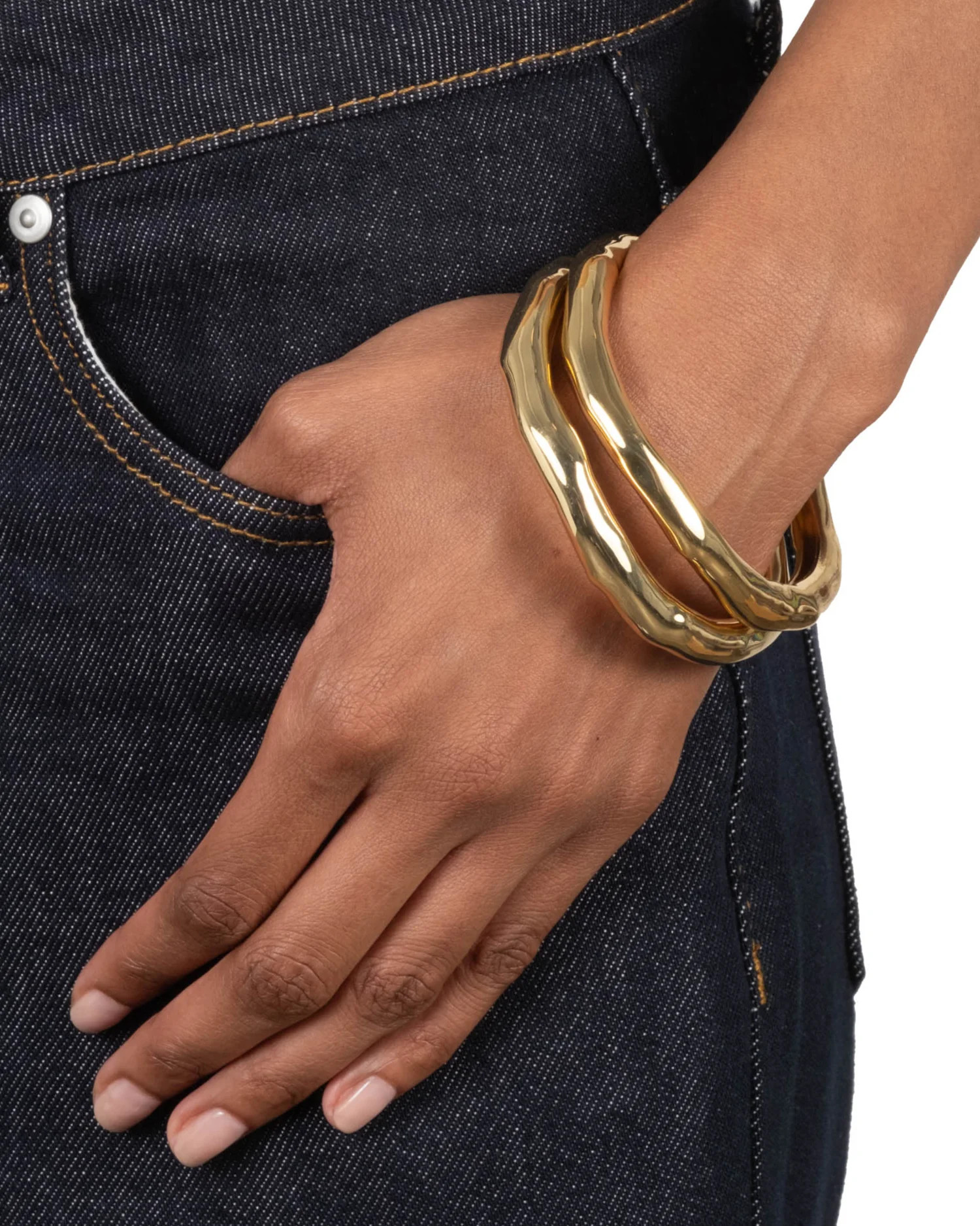Alexis Bittar Small Molten Bangle Bracelet- in Gold Size S/M | Statement Jewelry from Alexis Bittar | Alexis Bittar