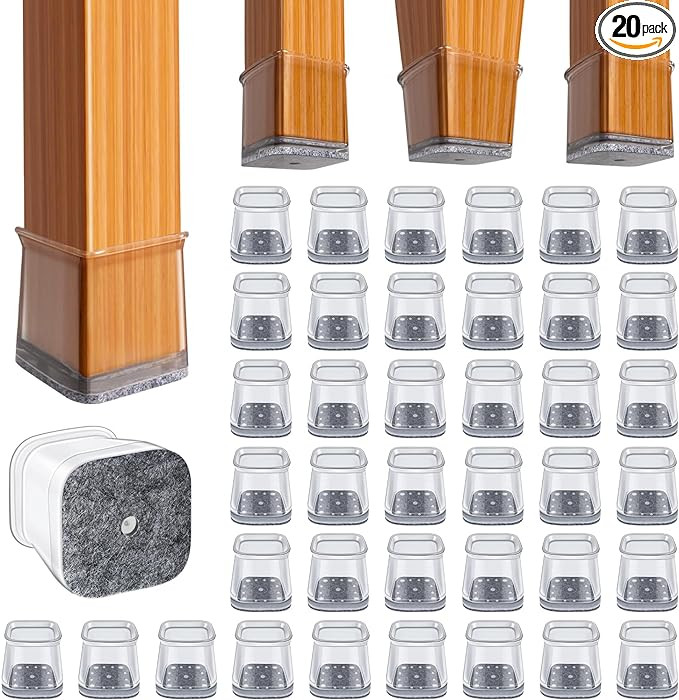 BUMACO Chair Leg Floor Protectors Square Chair Leg Protectors for Hardwood Floors Silicone Pads C... | Amazon (US)