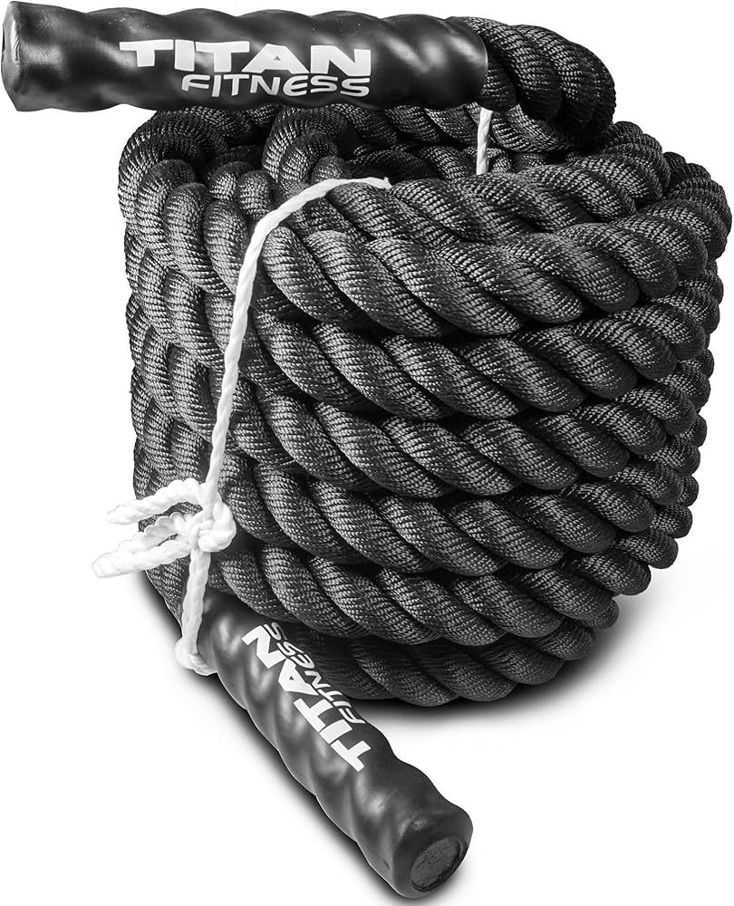 Titan Fitness 30 FT x 2" Thick Conditioning Battle Rope, Poly Dracron, HIIT Workouts, Cardio, Str... | Amazon (US)