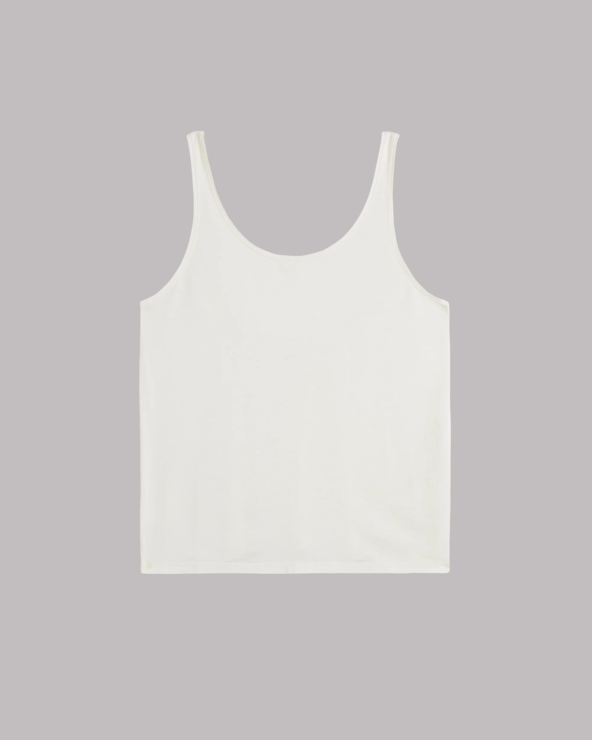 MIKUTA | The White Low Back Base Tank Top | MIKUTA