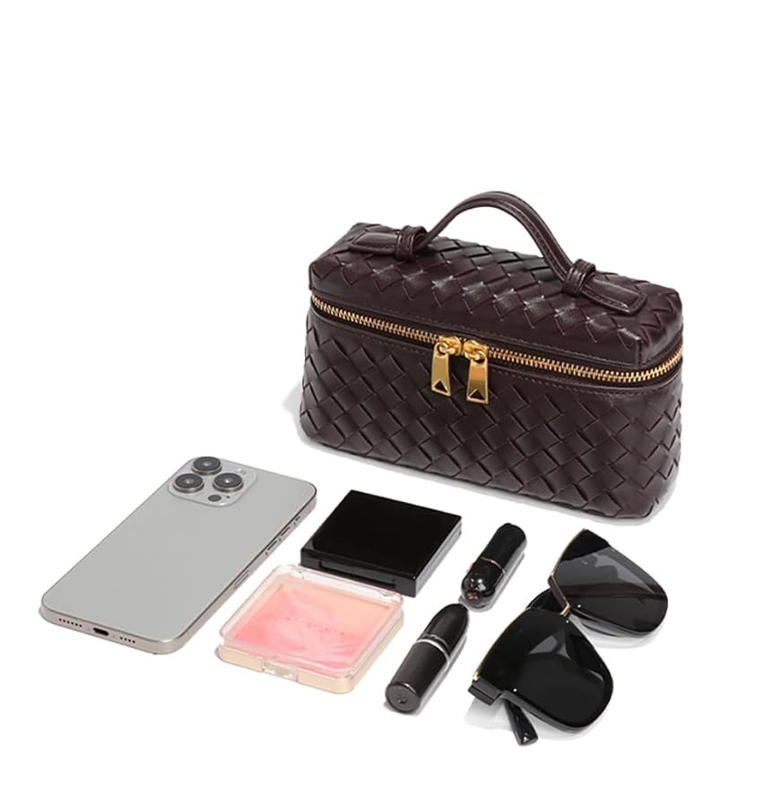 Womens Woven Crossbody Handbag Fashion Leather Top Handle Bag | Amazon (US)