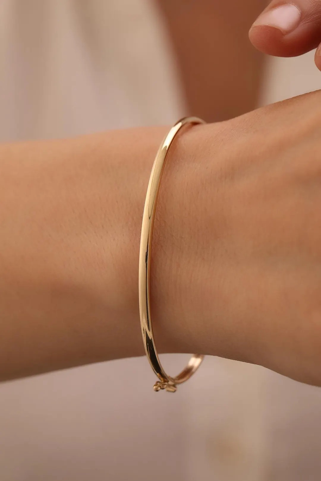 14k Gold Hinged Bnagle Bracelet- Bangle Bracelet- Hinged Bracelet- Gift For Her | Etsy (US)