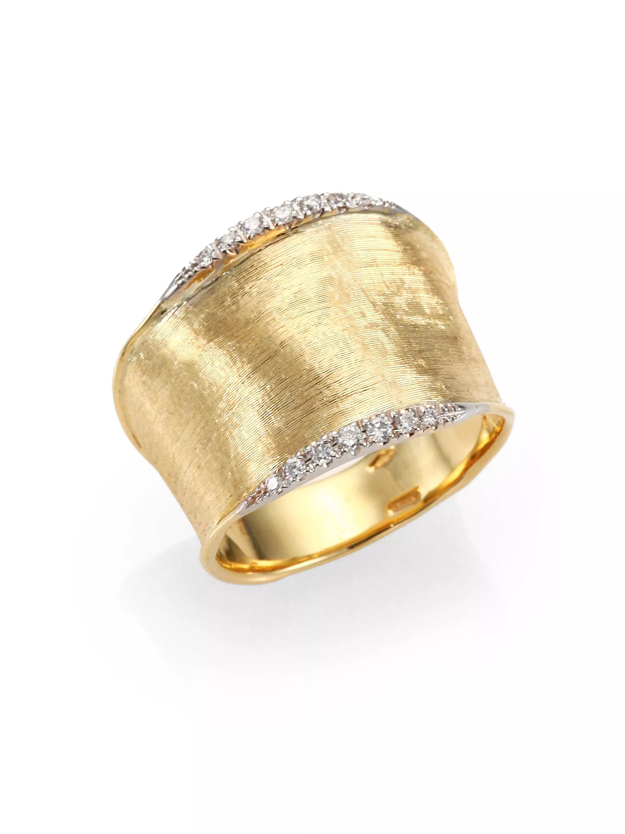 Lunaria Diamond & 18K Yellow Gold Band Ring | Saks Fifth Avenue